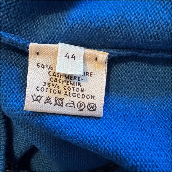 Hermes NWT 64% Cashmere 36% Cotton Womens Pullover Sweater EU Size 44 BLEU SMAL - Picture 10 of 11